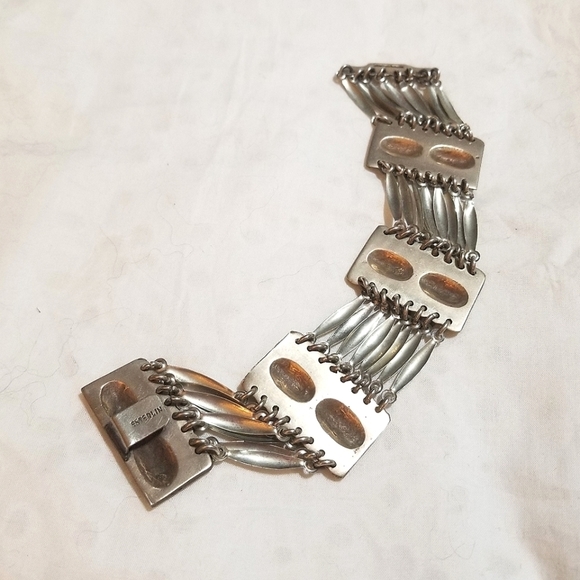 MCM MAYAN MASK Sterling Silver Bracelet 55.04 grams - Picture 3 of 7